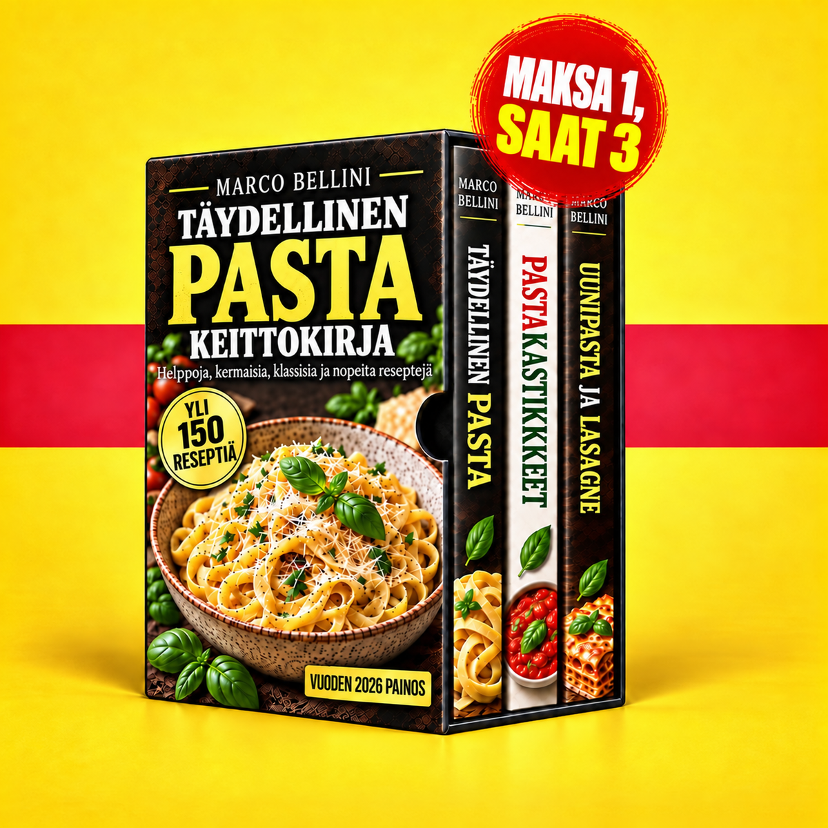 Täydellinen Pastakeittokirja + 2 ILMAISTA BONUSKIRJAA