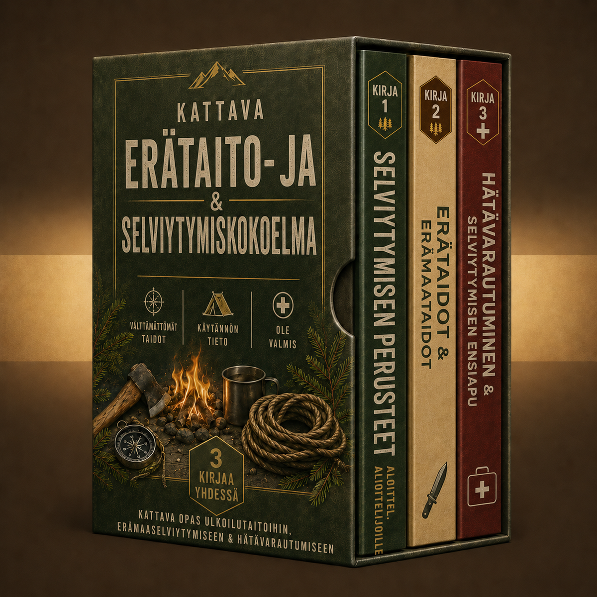 KATTAVA ERÄTAITO- JA SELVIYTYMISKOKOELMA + BONUKSET