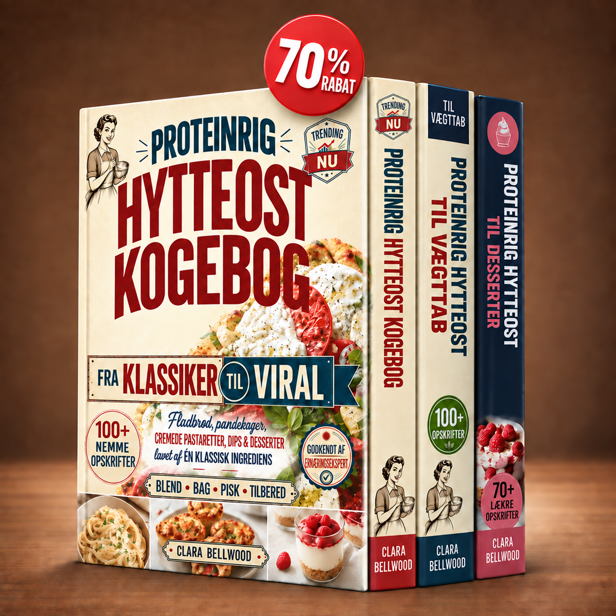 PROTEINRIG HYTTEOST KOGEBOG + BONUSSER