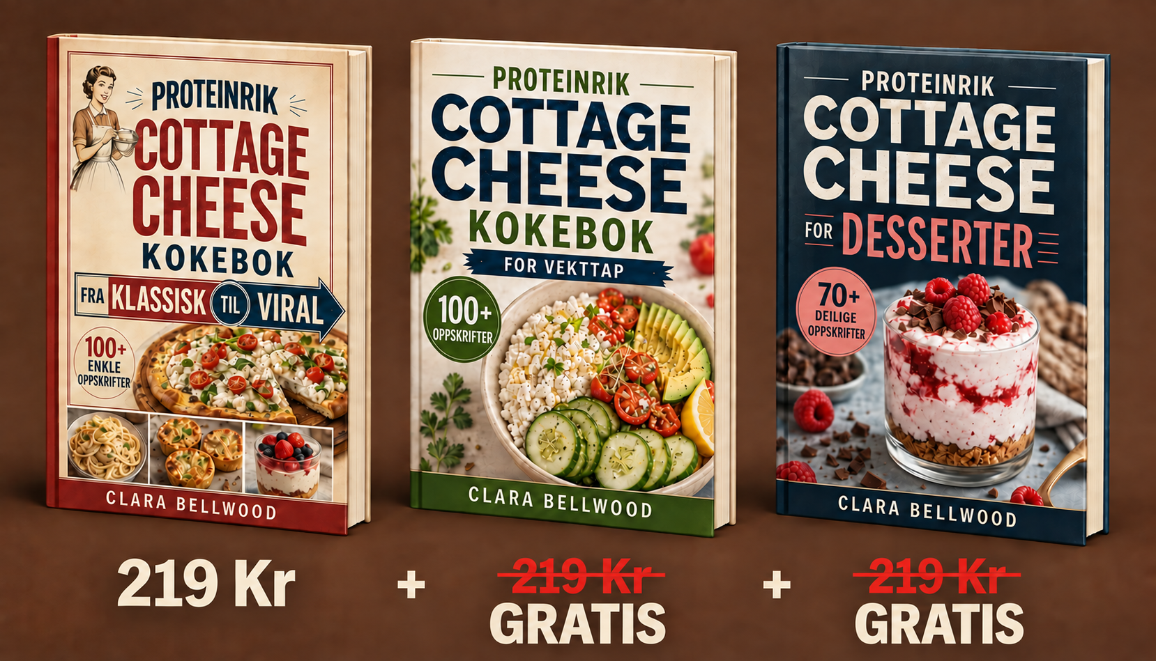 Proteinrik Cottage Cheese Kokebok + 2 BONUSER