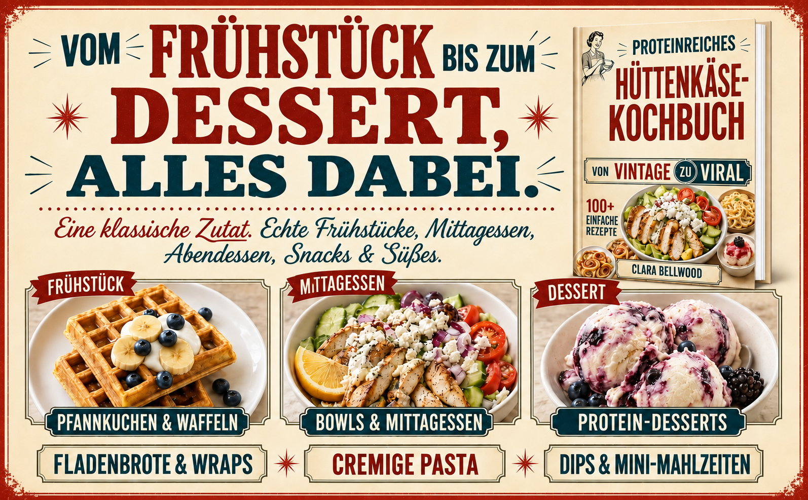Proteinreich Hüttenkäse Kochbuch + 2 BONI