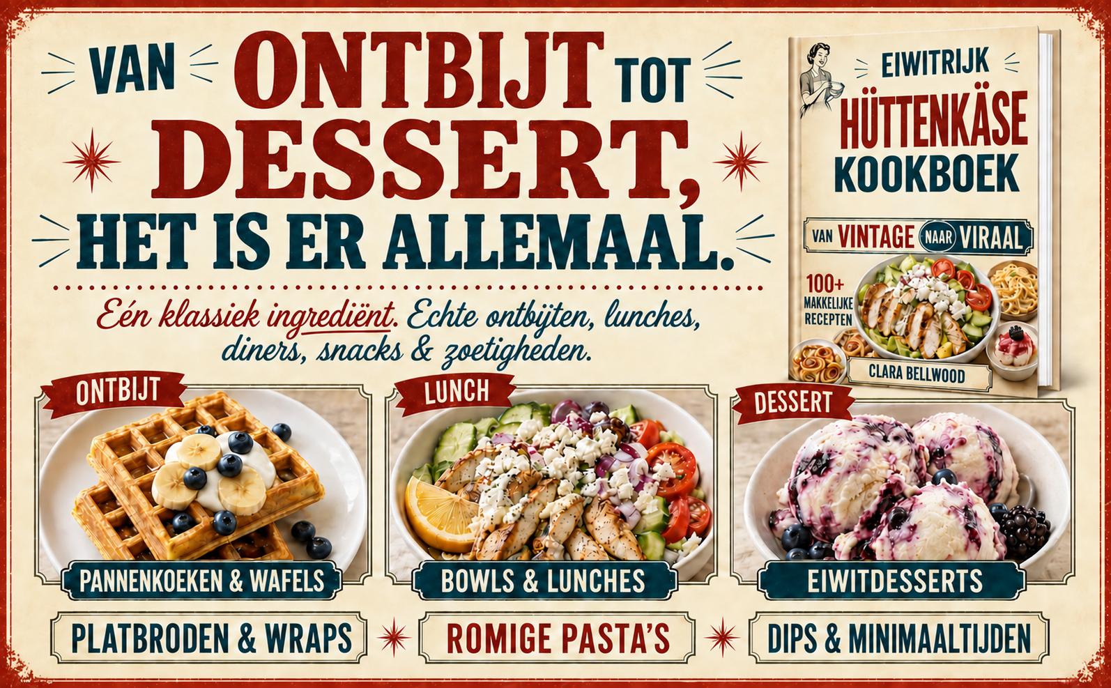 Eiwitrijk Hüttenkäse Kookboek + 2 BONUSSEN