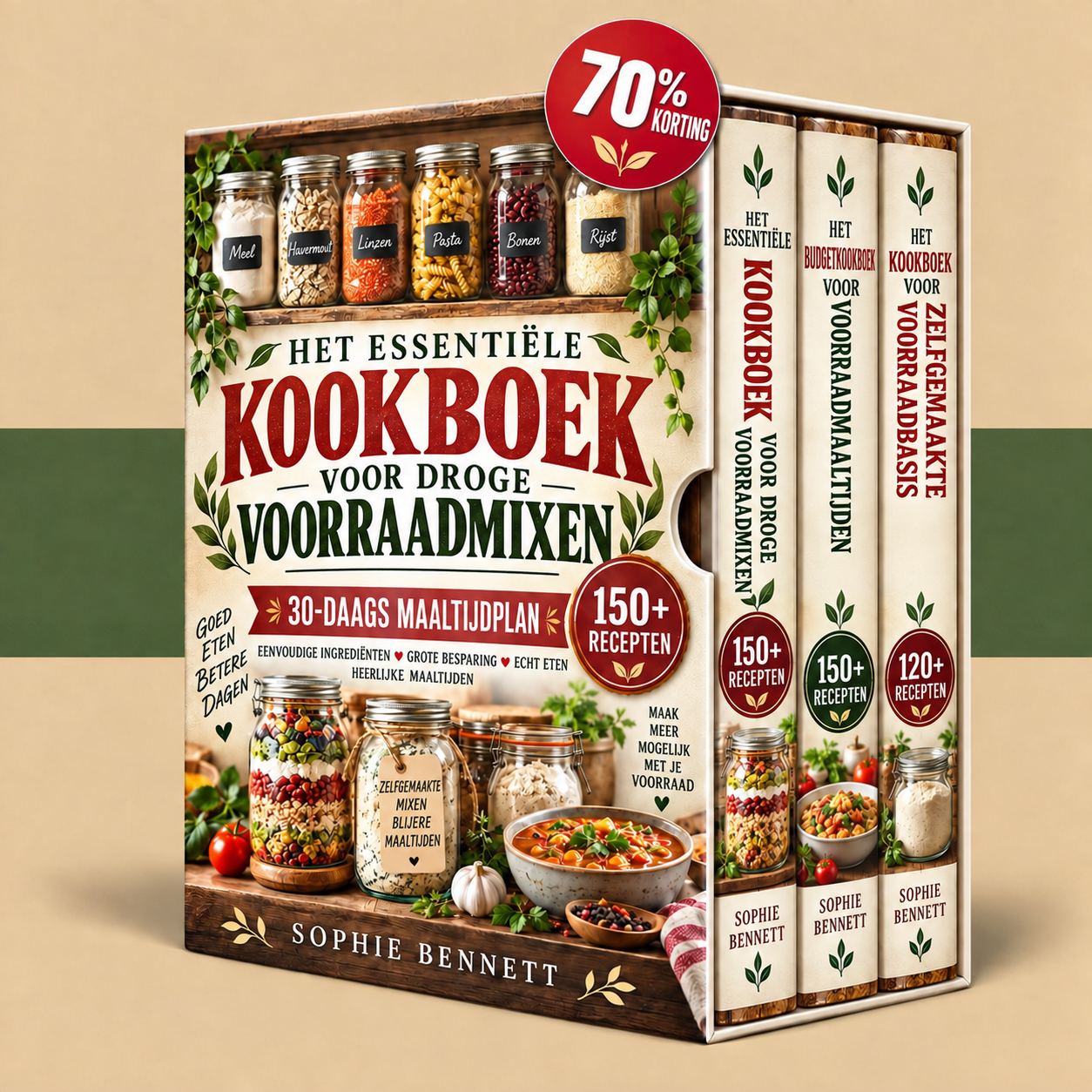 Het essentiële kookboek voor droge voorraadmixen + 2 GRATIS BONUSBOEKEN