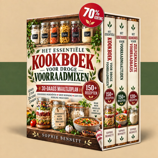 HET ESSENTIËLE KOOKBOEK VOOR DROGE VOORRAADMIXEN + BONUSSEN
