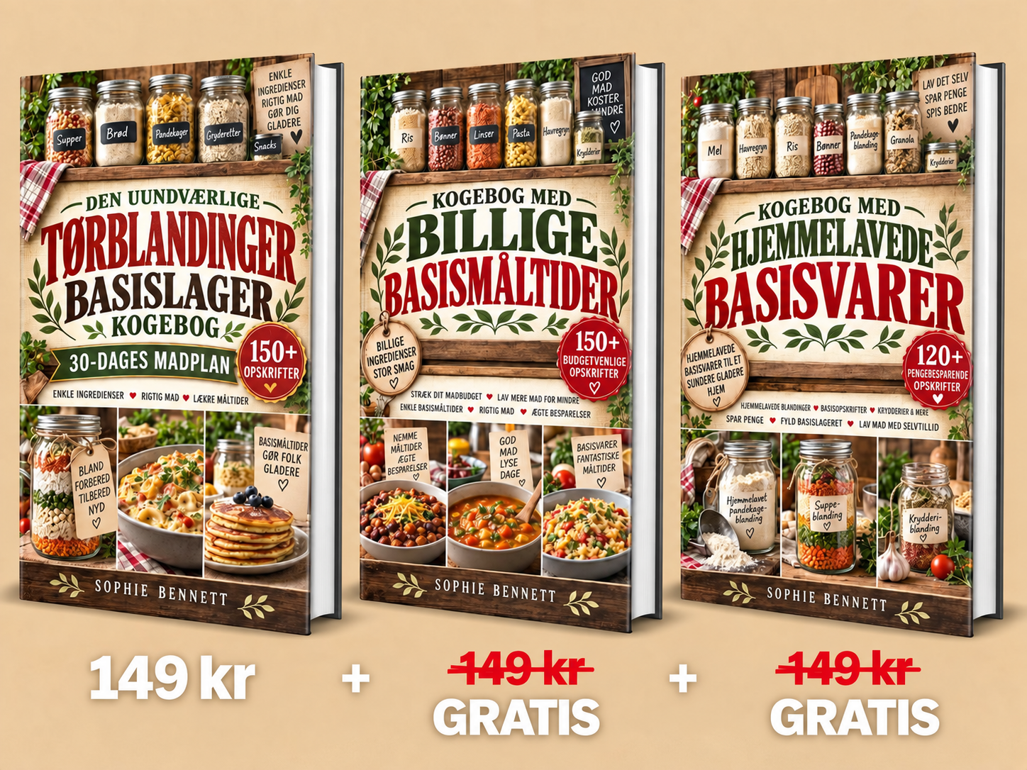 Den uundværlige tørblandingers basislager kogebog + 2 GRATIS BONUSSER