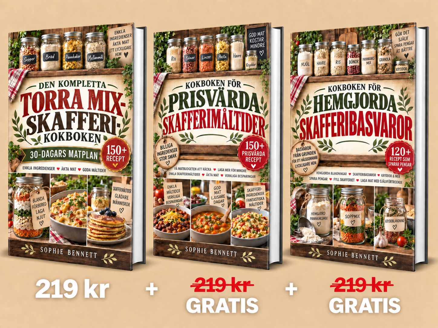 Den kompletta torra mix-skafferi-kokboken + 2 GRATIS BONUSAR