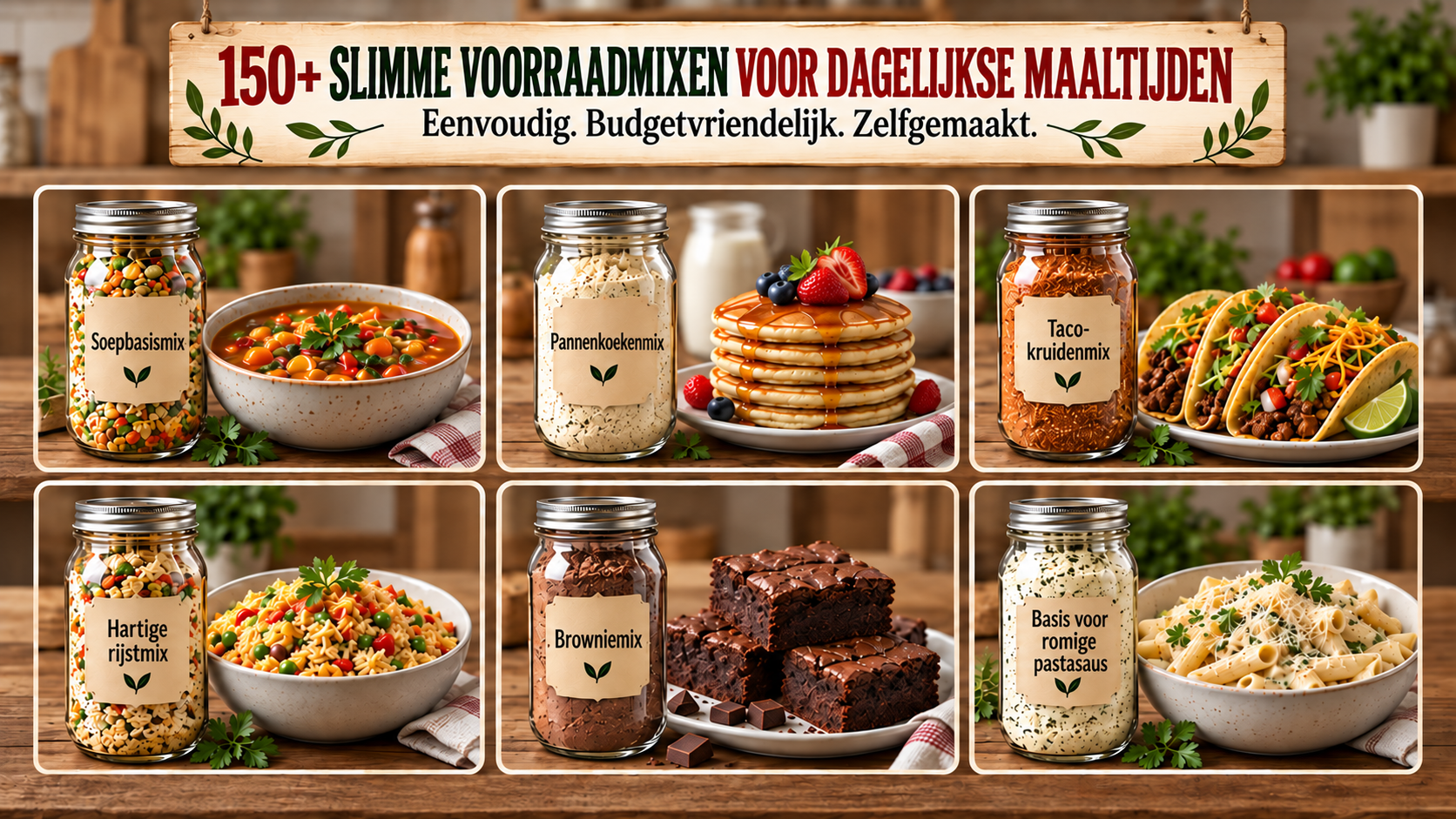 Het essentiële kookboek voor droge voorraadmixen + 2 GRATIS BONUSBOEKEN