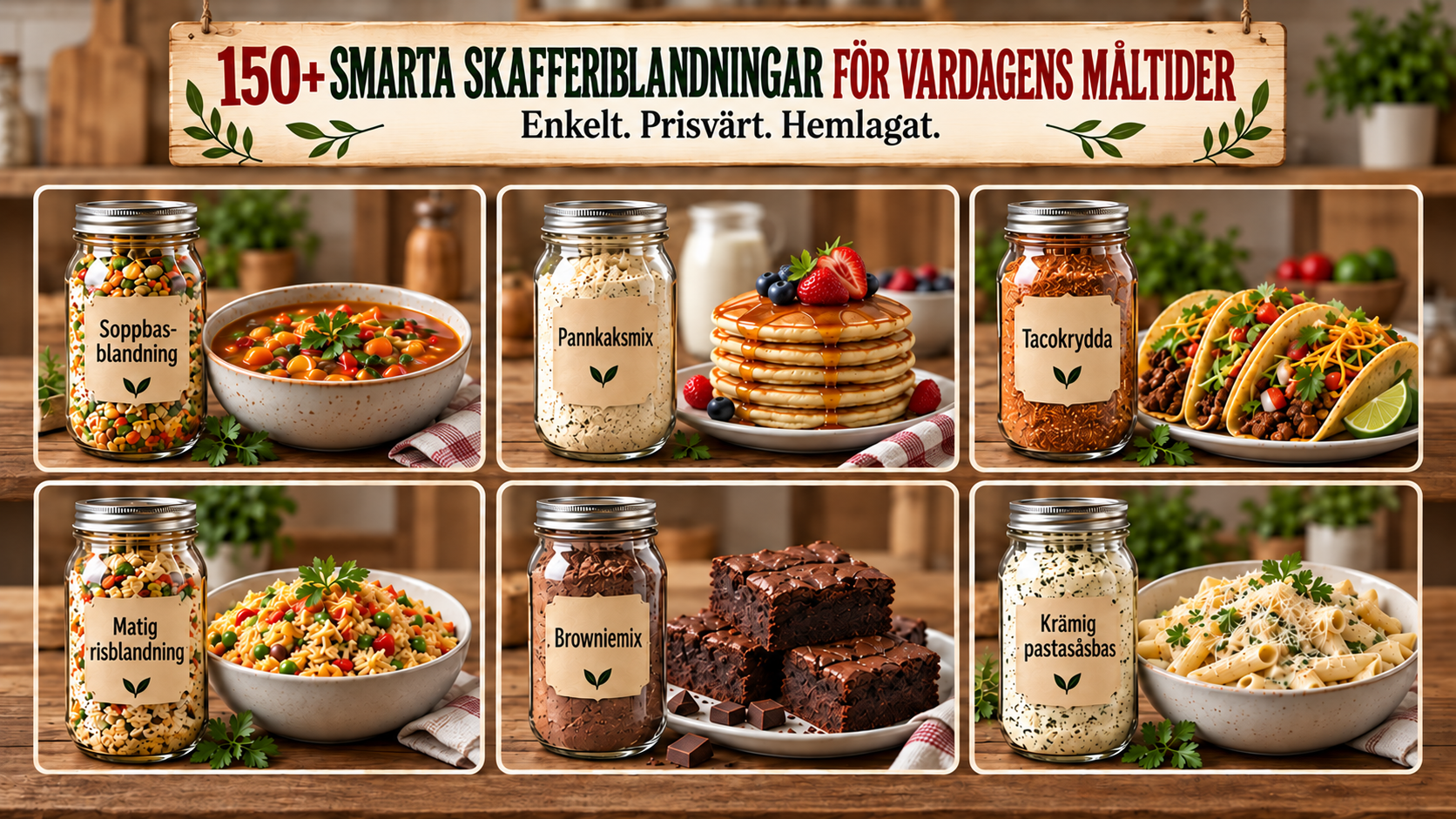 Den kompletta torra mix-skafferi-kokboken + 2 GRATIS BONUSAR