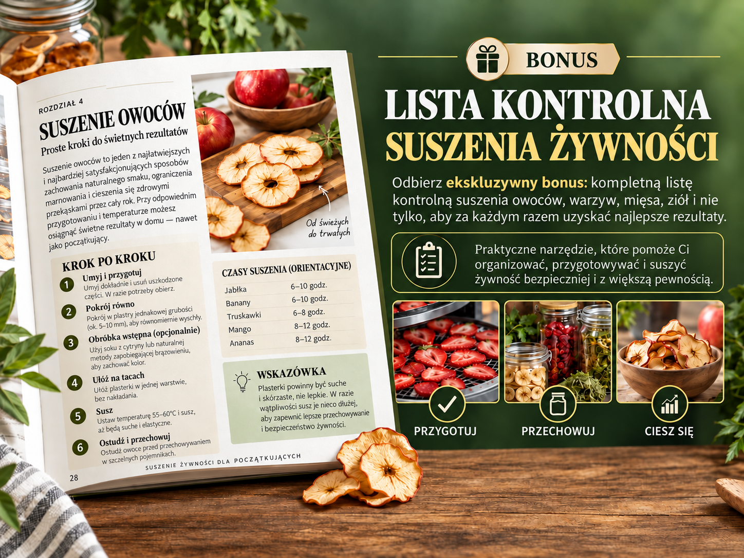 Trzy książki o suszeniu żywności