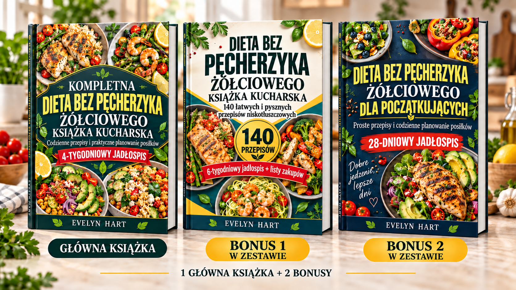 Kompletna książka kucharska dla osób bez pęcherzyka żółciowego + 2 KSIĄŻKI W BONUSIE