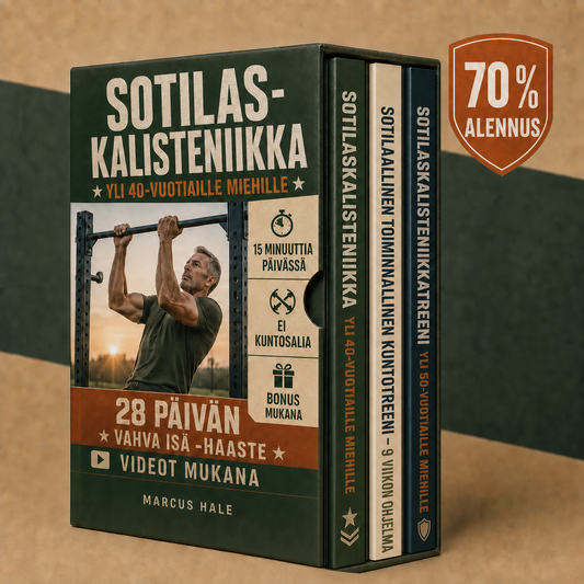 SOTILAS-KALISTENIIKKA YLI 40-VUOTIAILLE MIEHILLE + BONUKSET