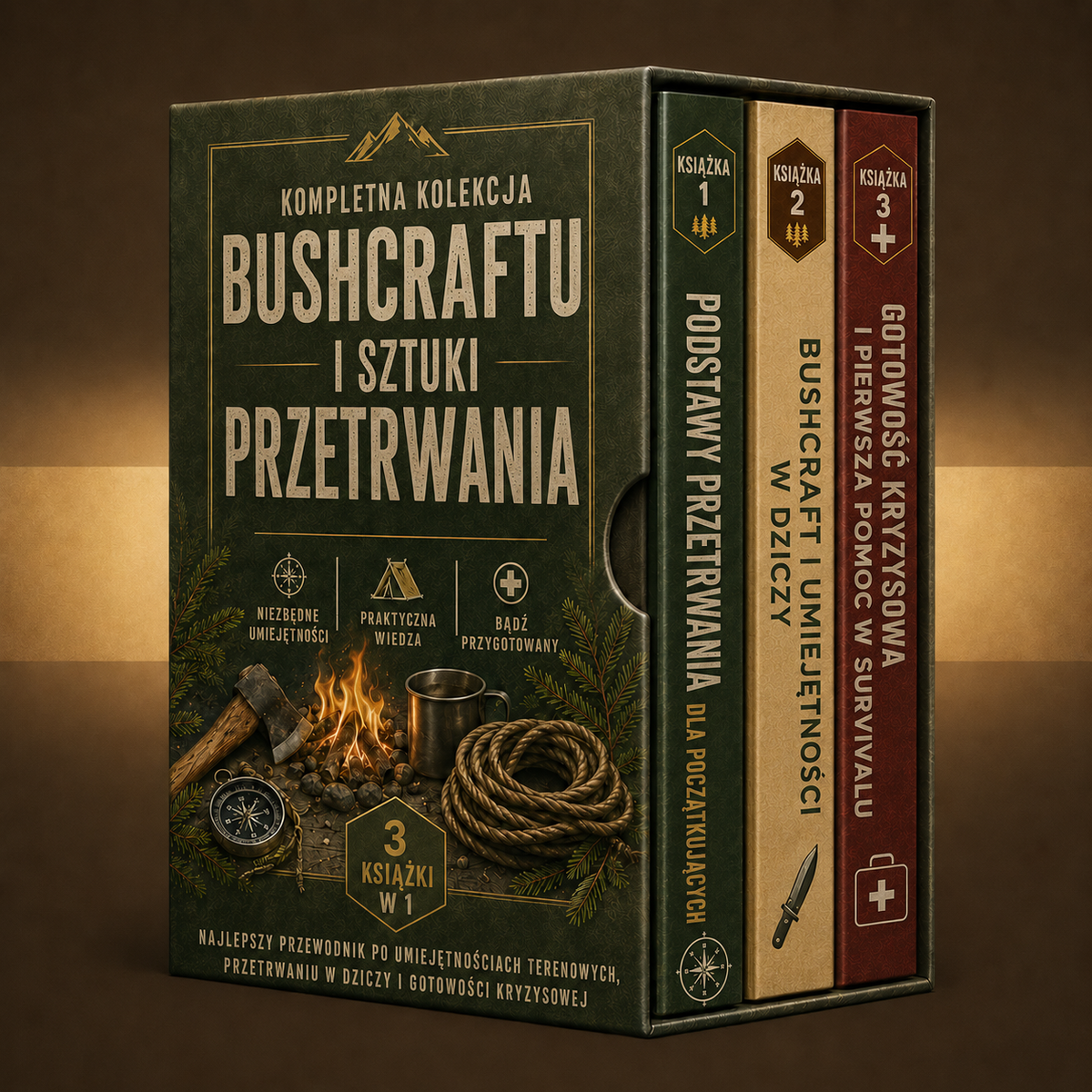 KOMPLETNA KOLEKCJA BUSHCRAFTU I SZTUKI PRZETRWANIA + BONUSY