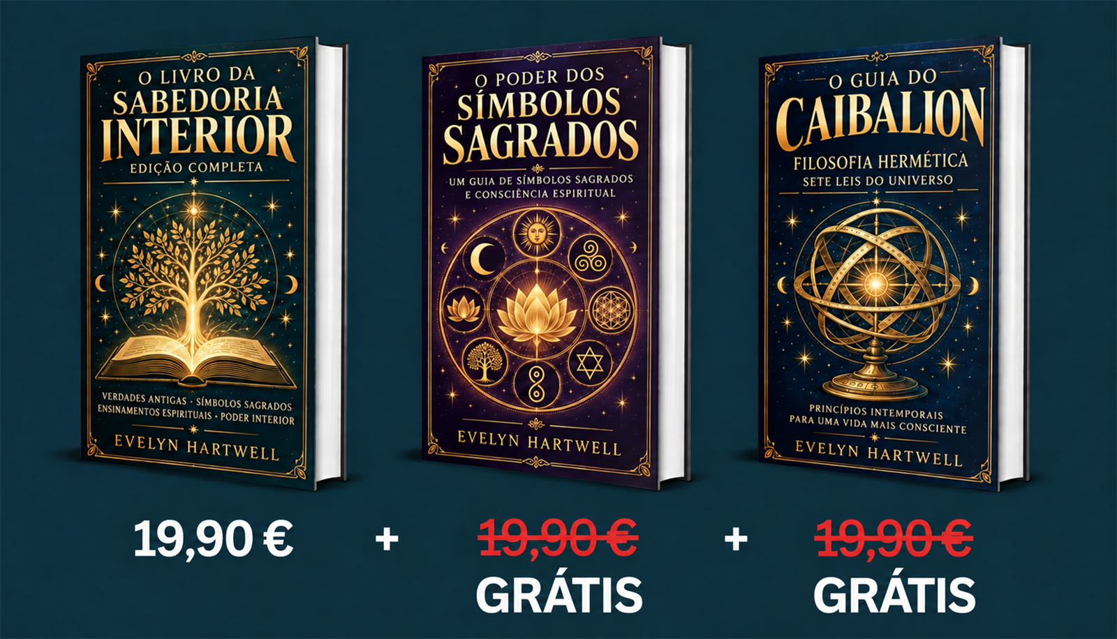 Conjunto de três livros de sabedoria ancestral